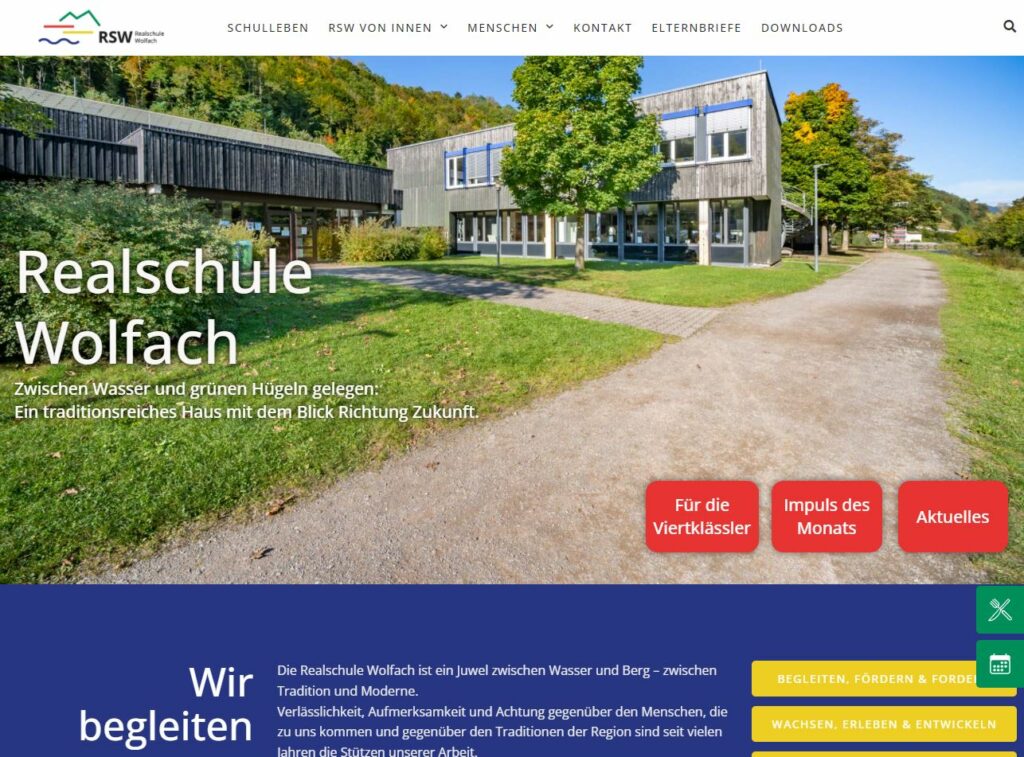 Neue Webseite der Realschule Wolfach